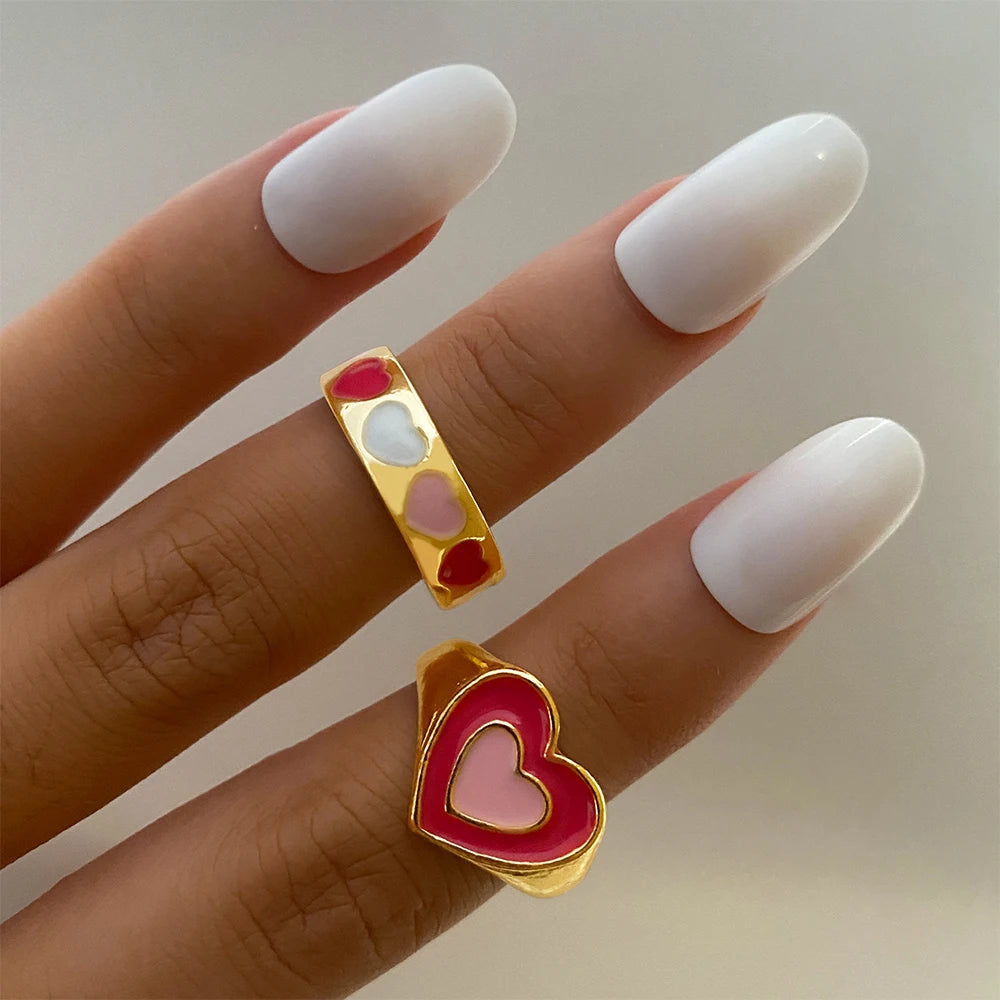 Vintage Green Embrace Rings Set