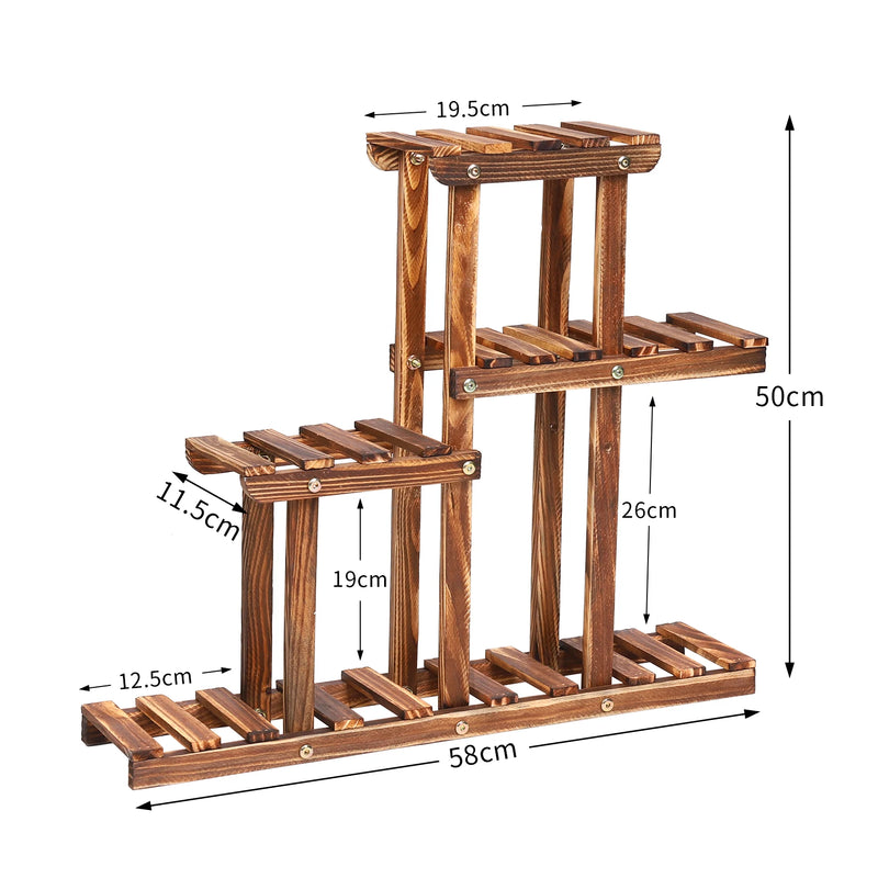 Carbonized Wood Plant Stand