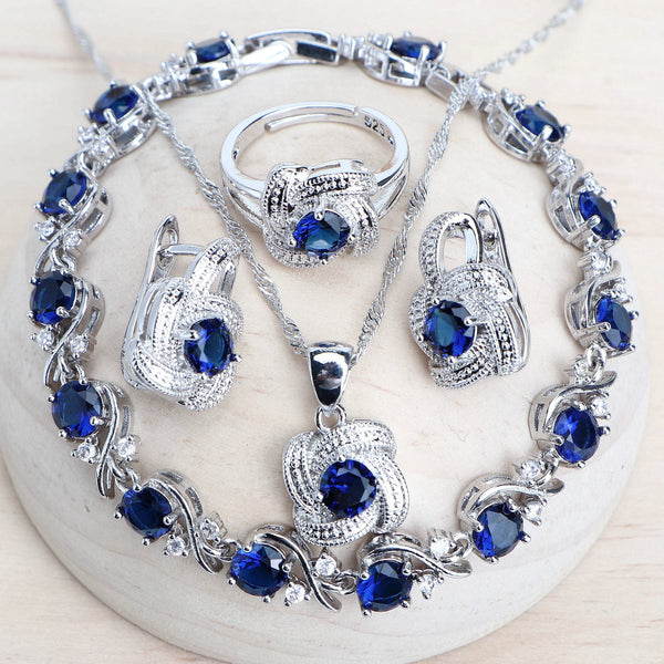 Blue Zirconia Women Jewelry Set