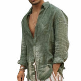 Casual Standing Collar Male Shirt