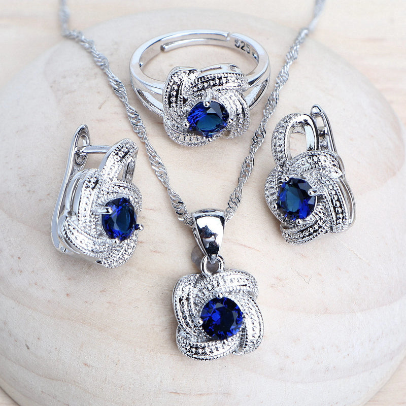 Blue Zirconia Women Jewelry Set