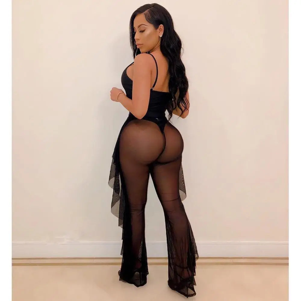 Hollow out spaghetti strap bodysuit