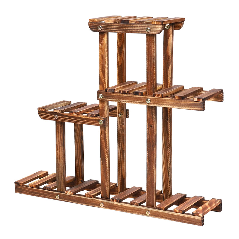 Carbonized Wood Plant Stand