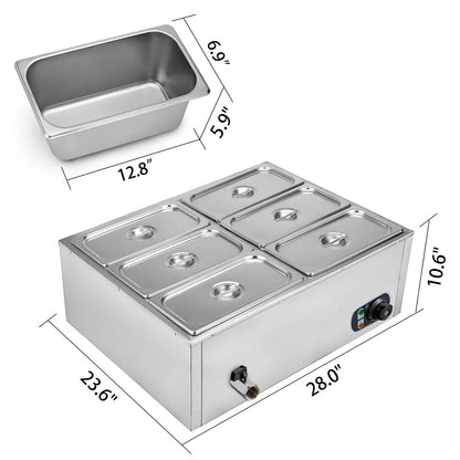 Stainless Steel Adjustable Temperature Buffet Food Warmer