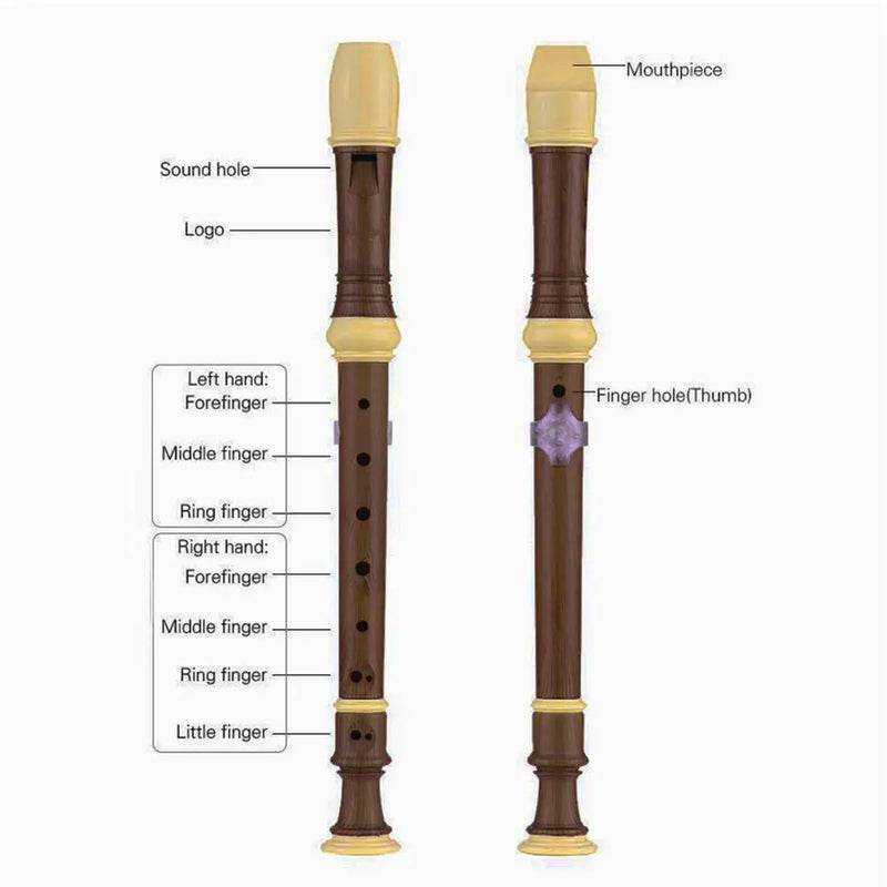 8 Holes Recorder ABS Resin Plating Wood Grain Flute