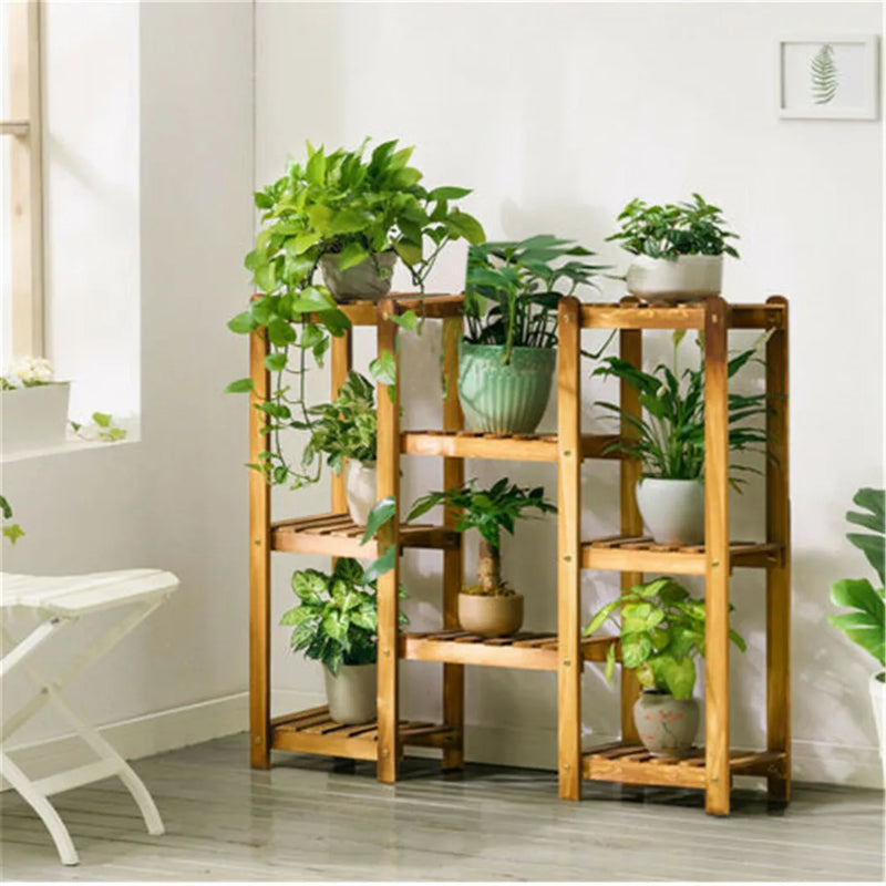 Wooden 8 Tiers Garden Plant Stand