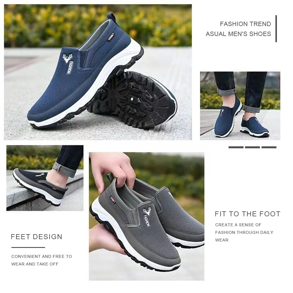 Breathable slip on male casual sneakers