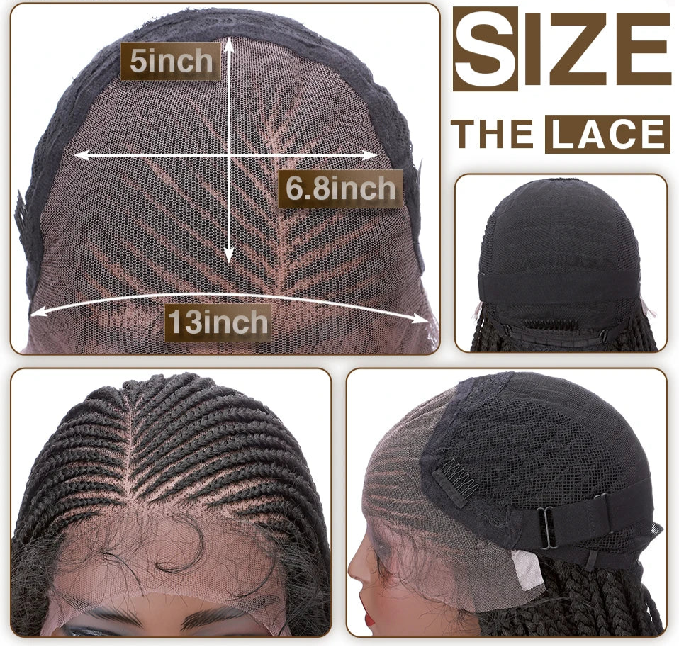 28inch cornrow braids lace wigs