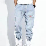 Loose Denim Drawstring Waist Harem Pants