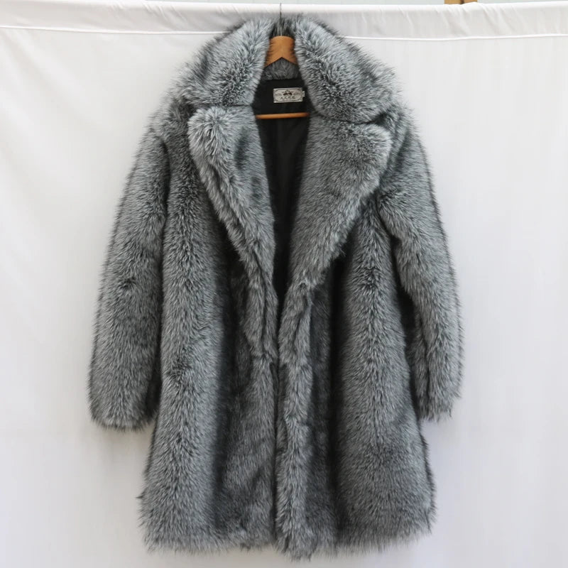 Winter Thickened Warm Mink Fur Long Coat