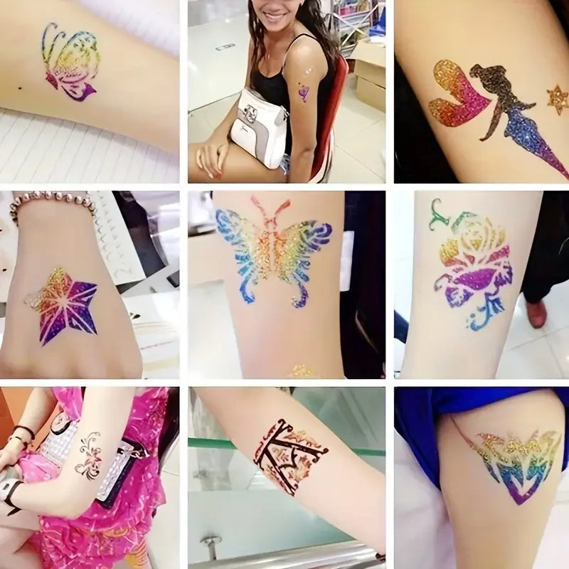 Glitter Temporary Tattoo Set