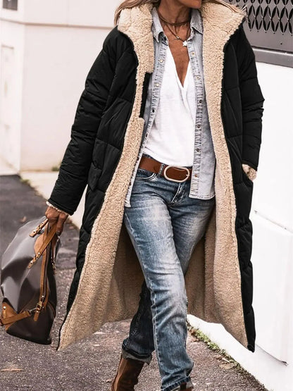 Ladies winter hooded quilted coat