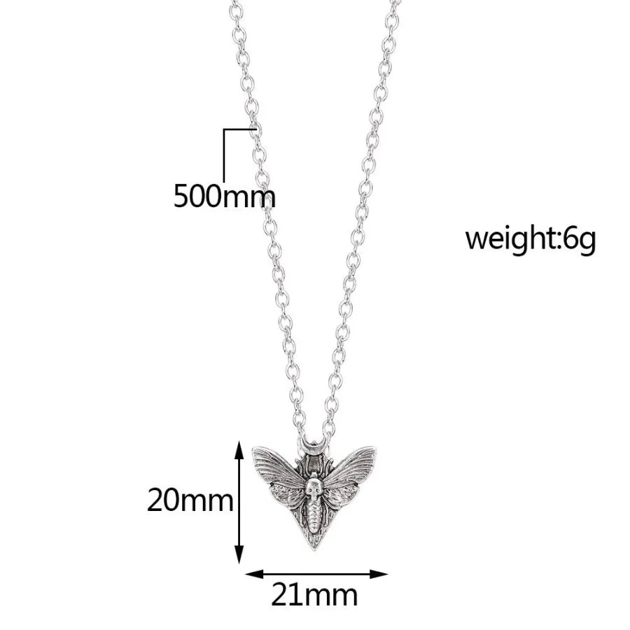 Vintage Metal Angel Insect Necklace