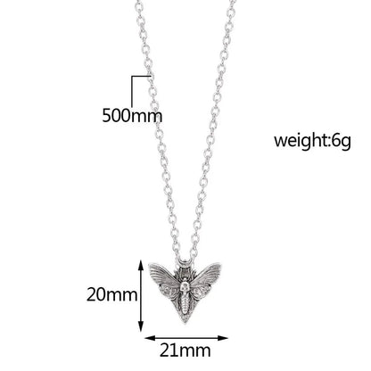 Vintage Metal Angel Insect Necklace