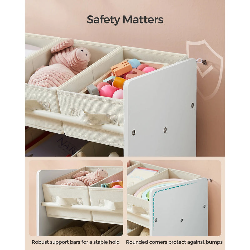 Kid Toy Shelf with 9 Non-Woven Fabric Boxes