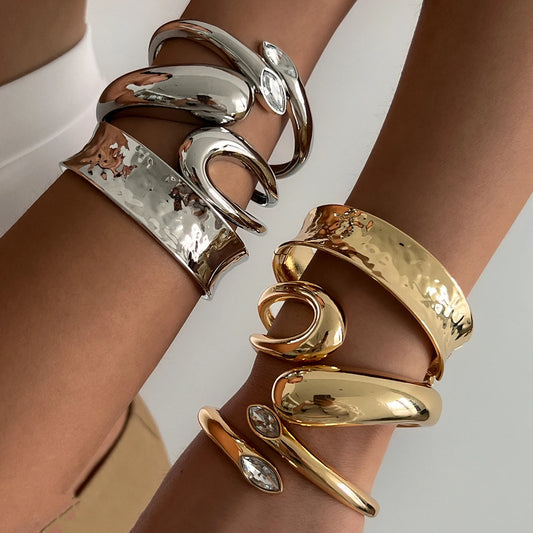 Geometric Snake Shaped Open Bangles