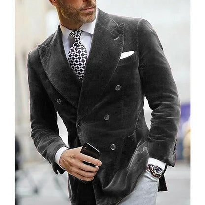 Men's velvet double breasted blazer