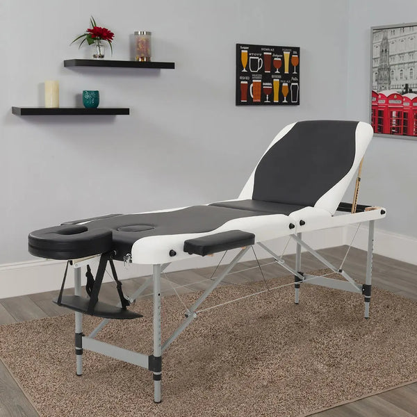 Leather Upholstered Adjustable Massage Bed