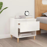 Modern High Gloss White Bedside Table