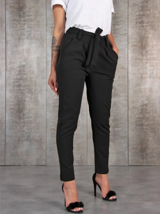 Casual slim chiffon high waist pants