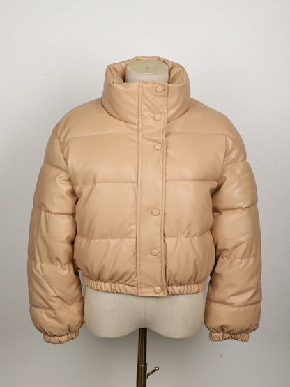 Women's elegant zipper faux leather jackets