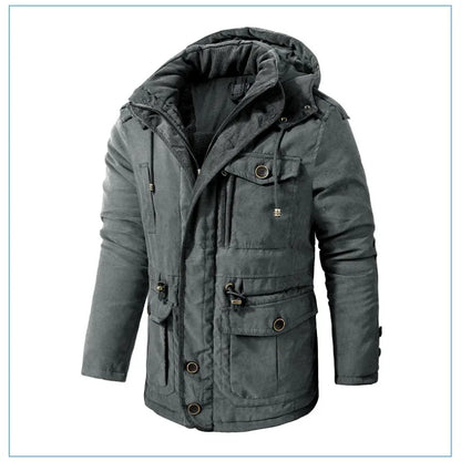 Lamb wool hooded cotton jacket