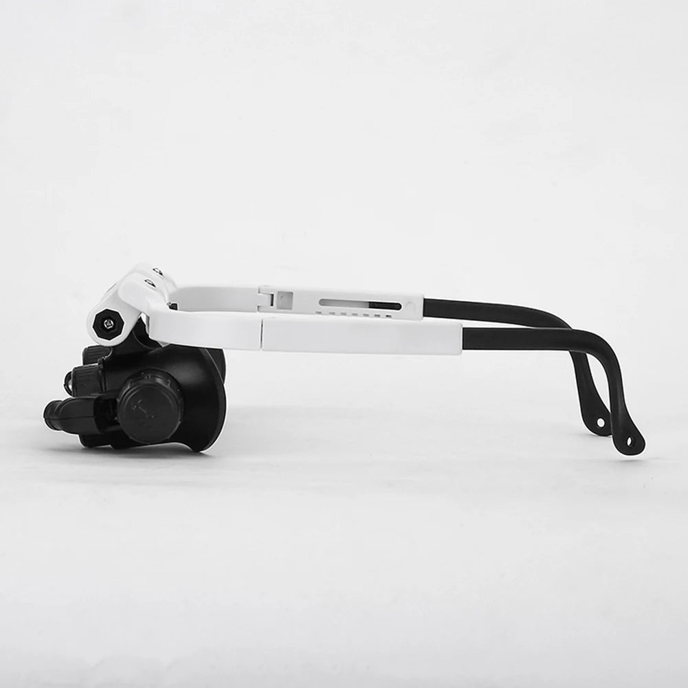 2led head-mounted illuminating telescopic magnifier glasses