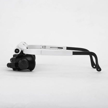 2led head-mounted illuminating telescopic magnifier glasses