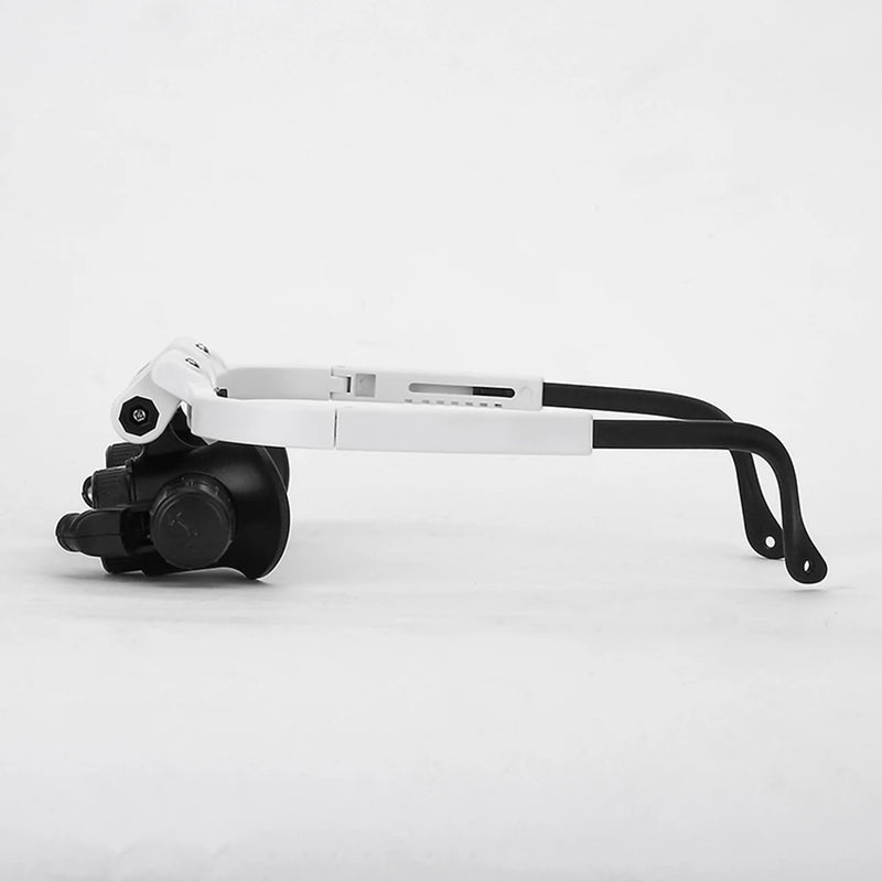 2led head-mounted illuminating telescopic magnifier glasses