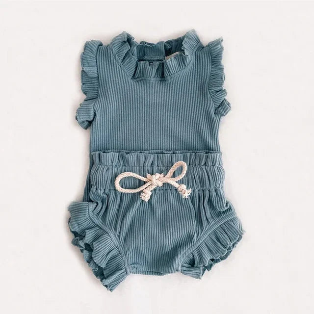 Cotton Ruffle Newborn Girl Clothes Set