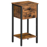 Bedside Table With 2 Drawers And Storage Shelf