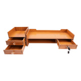 2 Keys Computer Rack with Drawers & Phone Holder Wood