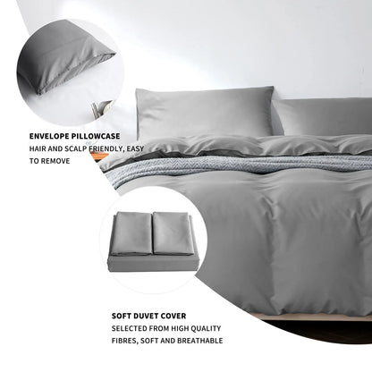 Single size microfiber polyester duvet cover set