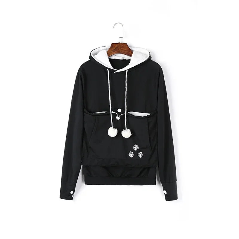 Cute Cat and Dog Printed Hooded Sweater