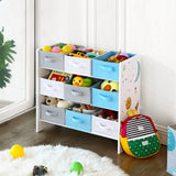 Kid Toy Shelf with 9 Non-Woven Fabric Boxes