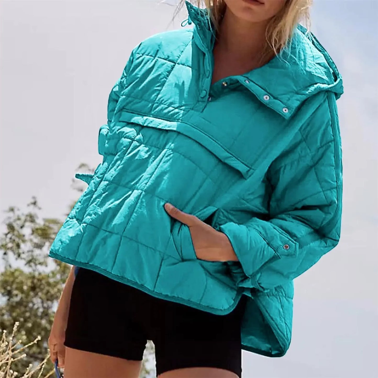 Hooded full sleeve loose casual coat