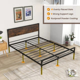 Industrial Metal Platform King Bed Frame