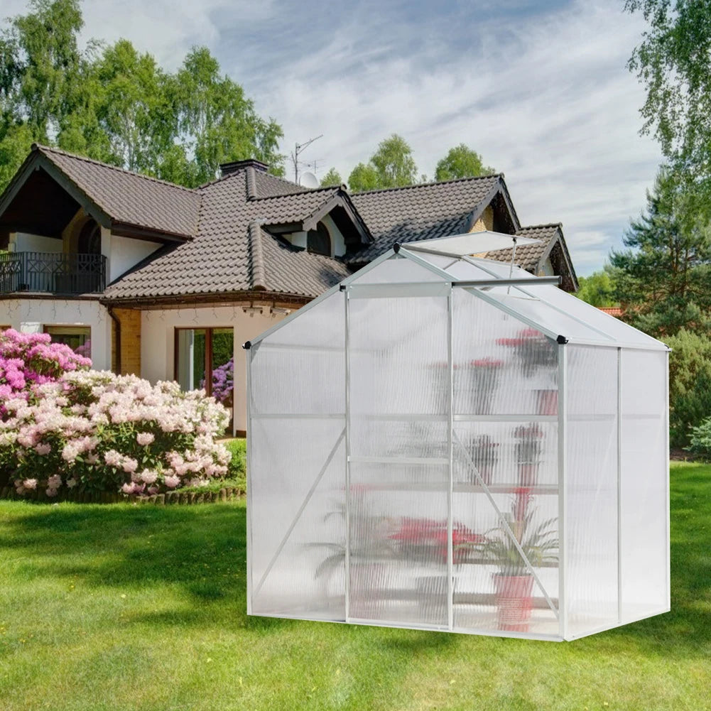 Polycarbonate rain gutter roof vent walk-in aluminum grow house