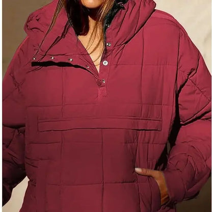 Hooded full sleeve loose casual coat