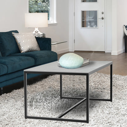 Marble and metal frame coffee table
