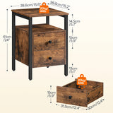 Nightstand Bedside Table with 2 Drawers