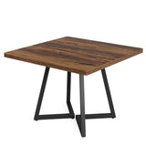 Square Dining Table with Metal Base