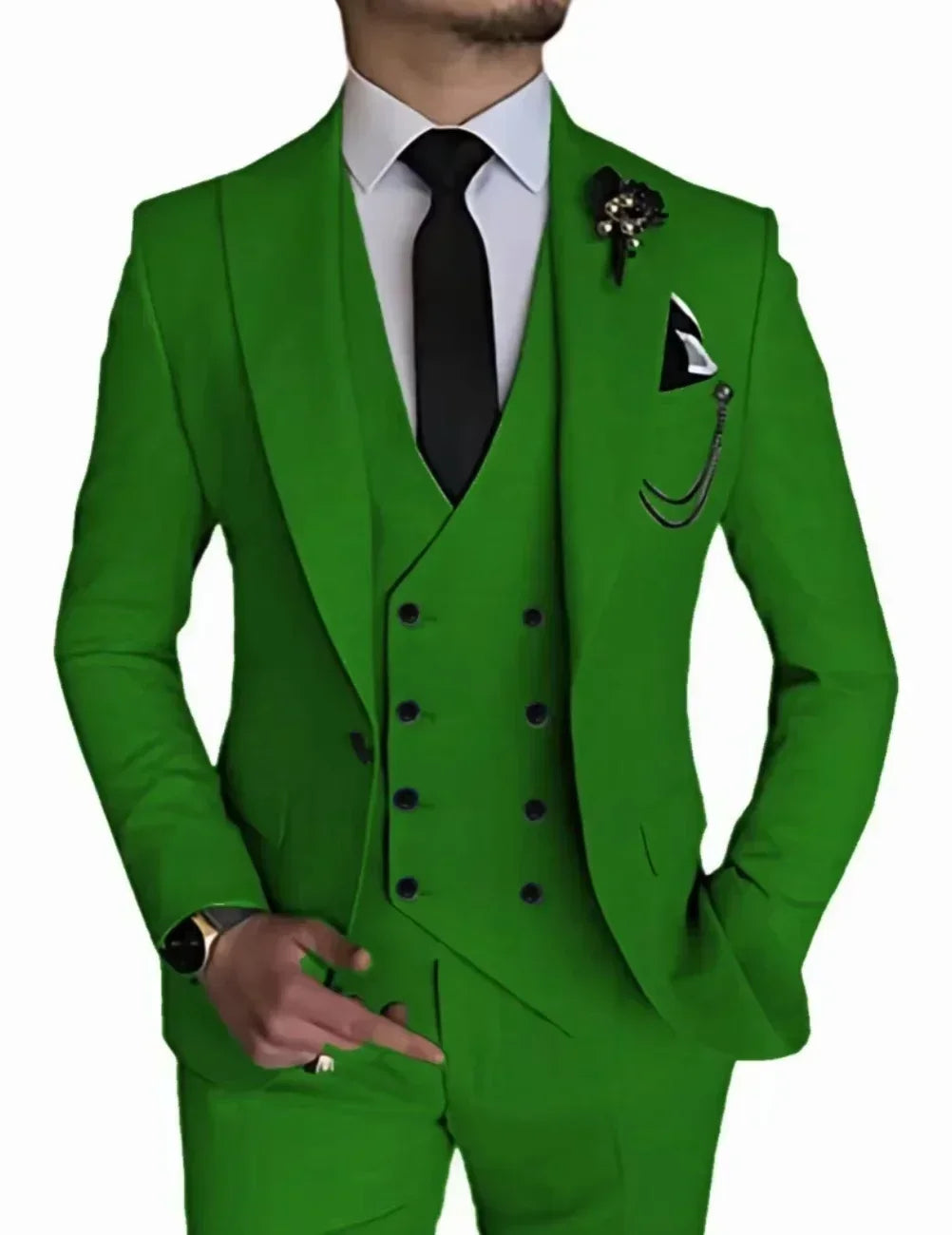 Men's peak lapel business 3piece blazer
