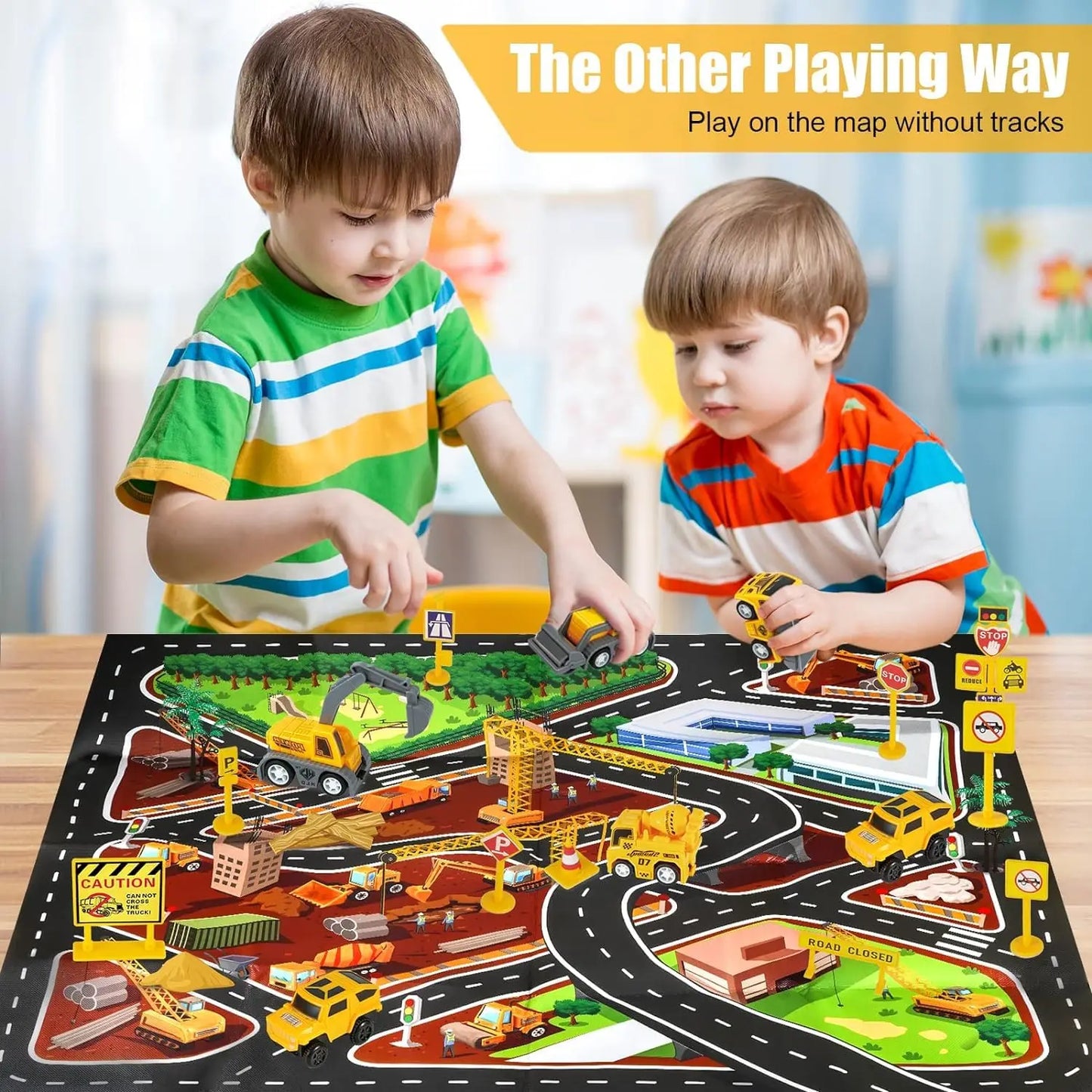 Construction race tracks toy for kids