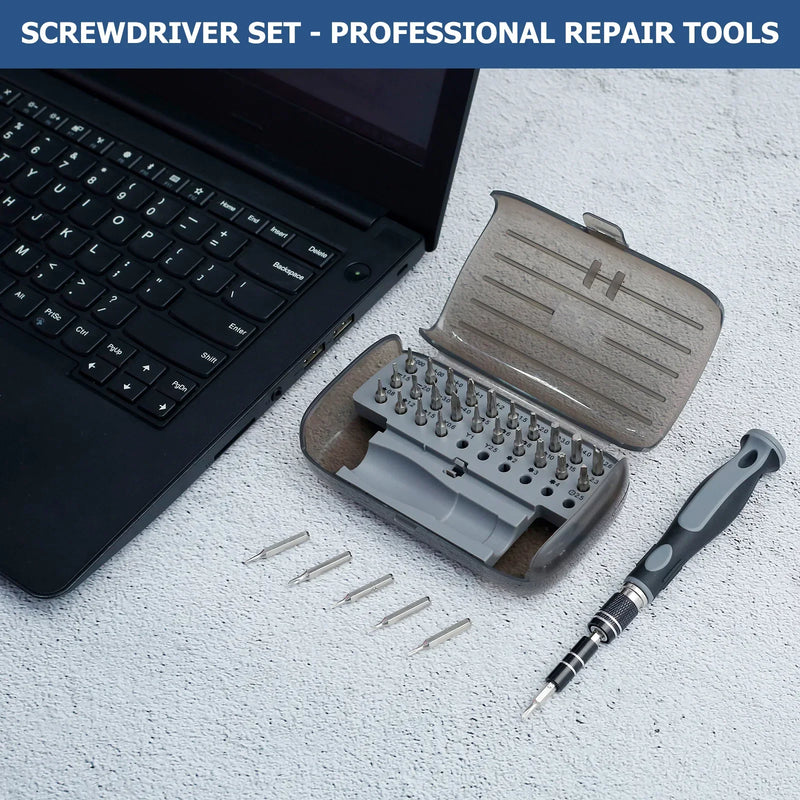 Portable precision screwdriver bits set