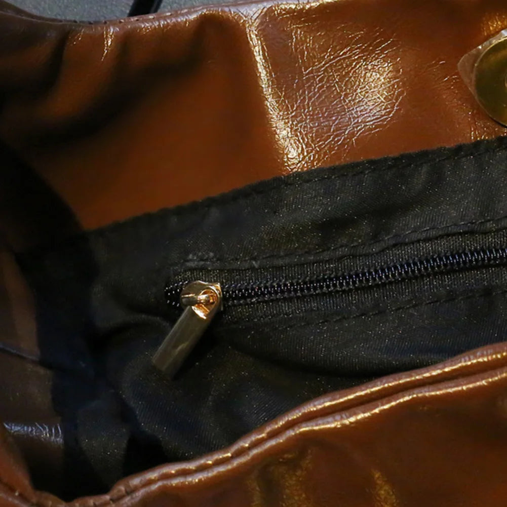 Elegant pu leather rivet shoulder bag