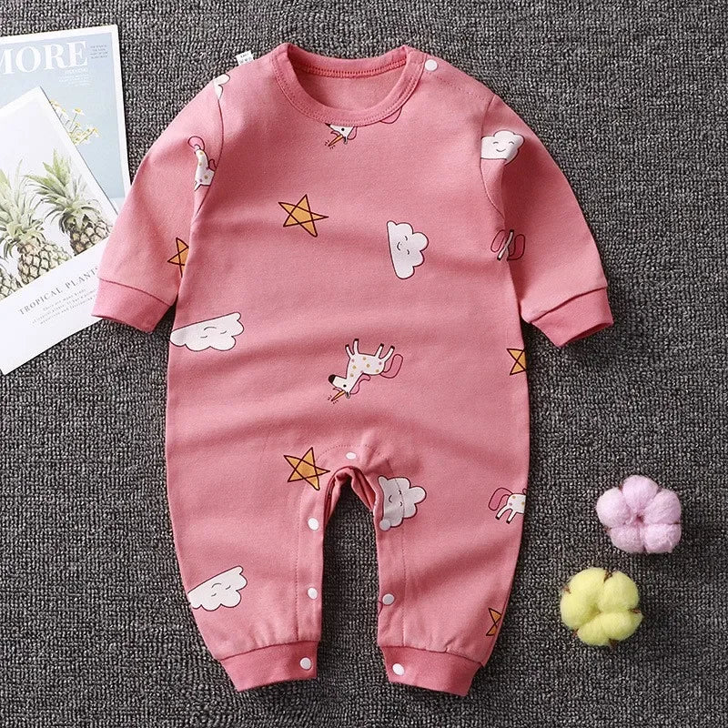 Newborn Cotton Cartoon Unisex Jumpsuit