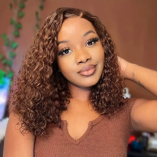 13x4 lace frontal deep wave human hair wig