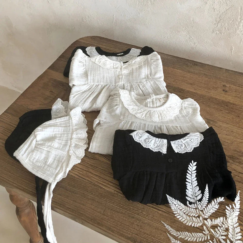 Lace Cotton Long Sleeve Princess Dress