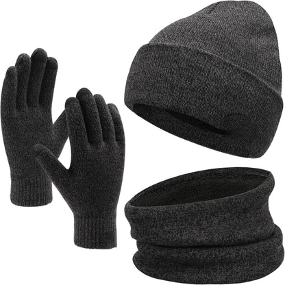 Stylish and cozy winter beanie set